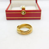 Les Must de Cartier 18ct Trinity Ring with Original Box EW789 Size H UK