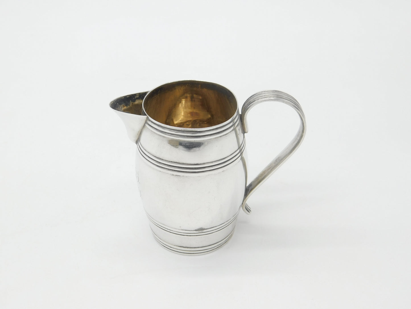 Georgian Sterling Silver Barrel Form Cream Jug 1783 London George Smith II