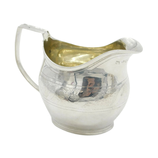 George III Sterling Silver Floral Pattern Cream Jug Antique 1816 London