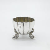 Victorian Sterling Silver Dolphin Foot Salt Bowl Antique 1873 London Chawner