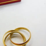 Les Must de Cartier 18ct Trinity Ring with Original Box EW789 Size H UK