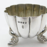 Victorian Sterling Silver Dolphin Foot Salt Bowl Antique 1873 London Chawner
