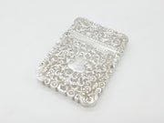 Victorian Indian Sterling Silver Floral Pattern Card Case Antique c1860