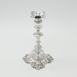 George II Sterling Silver Cast Candlestick Quatrefoil Base Antique 1750 London by William Gould