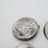 Victorian Set of Sterling Silver Cherub Classical Buttons 1899 London Antique