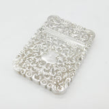 Victorian Indian Sterling Silver Floral Pattern Card Case Antique c1860