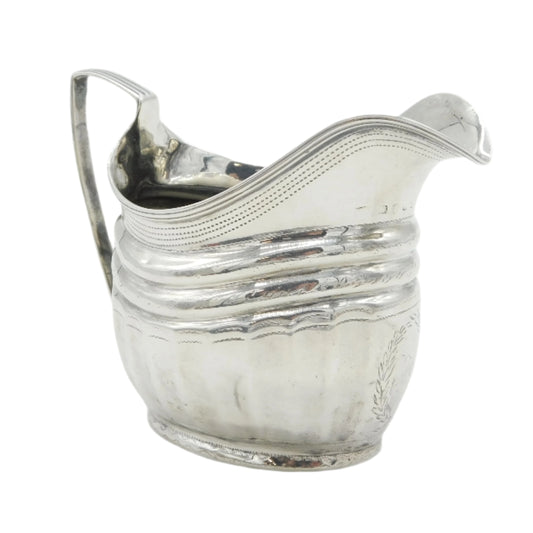 George III Sterling Silver Fluted Pattern Cream Jug Antique 1792 London