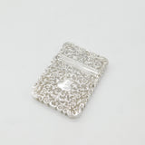 Victorian Indian Sterling Silver Floral Pattern Card Case Antique c1860