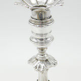 George II Sterling Silver Cast Candlestick Quatrefoil Base Antique 1750 London by William Gould