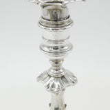 George II Sterling Silver Cast Candlestick Quatrefoil Base Antique 1750 London by William Gould