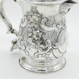 George II Sterling Silver Large Floral Lidded Tankard Antique 1758 London