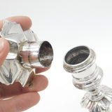 George II Sterling Silver Cast Candlestick Quatrefoil Base Antique 1750 London by William Gould