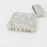 Victorian Indian Sterling Silver Floral Pattern Card Case Antique c1860