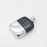 Sterling Silver & Leather Hip Flask & Stirrup Cup Antique 1933 Sheffield Art Deco