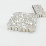 Victorian Indian Sterling Silver Floral Pattern Card Case Antique c1860