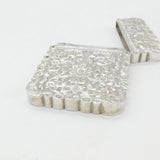 Victorian Indian Sterling Silver Floral Pattern Card Case Antique c1860