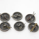 Victorian Set of Sterling Silver Cherub Classical Dress Buttons 1899 Antique