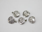 Victorian Set of Sterling Silver Mythical God Pattern Buttons 1900 Antique