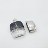 Sterling Silver & Leather Hip Flask & Stirrup Cup Antique 1933 Sheffield Art Deco