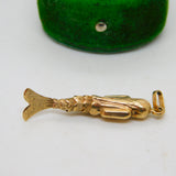9ct Yellow Gold Articulated Mermaid Charm or Pendant Vintage c1970