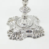 George II Sterling Silver Cast Candlestick Quatrefoil Base Antique 1750 London by William Gould