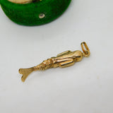 9ct Yellow Gold Articulated Mermaid Charm or Pendant Vintage c1970