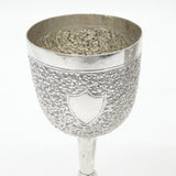 Pair of Victorian Kutch Indian Sterling Silver Wine Goblets Antique c1860