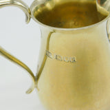 Mappin & Webb Sterling Silver Gilt Cream Jug Antique 1945 London Art Deco