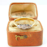 Victorian 18ct Yellow Gold & 0.2ct Diamond Three-Stone Ring c1900 Antique
