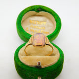 9ct Yellow Gold & Opal Set Signet Ring Vintage 1960 Birmingham