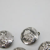 Victorian Set of Sterling Silver Mythical God Pattern Buttons 1900 Antique