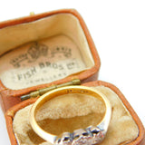 Victorian 18ct Yellow Gold & 0.2ct Diamond Three-Stone Ring c1900 Antique