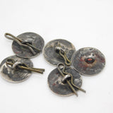 Victorian Set of Sterling Silver Mythical God Pattern Buttons 1900 Antique