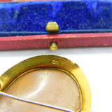 Victorian 9ct Yellow Gold Framed Carved Shell Cameo Brooch Antique c1880
