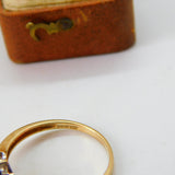 9ct Yellow Gold, Fire Opal & Diamond Set Band Ring Vintage c1990 London