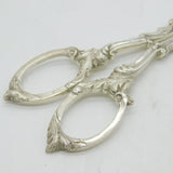 Victorian Sterling Silver Acanthus Grape Scissors Antique 1853 Birmingham