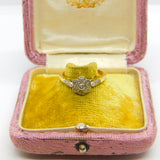Victorian 18ct Yellow Gold Diamond Set Daisy Floral Cluster Ring c1880 Antique
