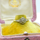Victorian 18ct Yellow Gold Diamond Set Daisy Floral Cluster Ring c1880 Antique
