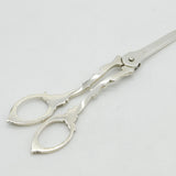 Victorian Sterling Silver Acanthus Grape Scissors Antique 1853 Birmingham