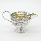Victorian Sterling Silver Ornate Floral Decorated Cream Jug 1893 London Antique
