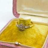 Victorian 18ct Yellow Gold Diamond Set Daisy Floral Cluster Ring c1880 Antique