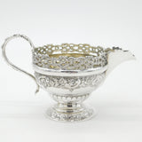 Victorian Sterling Silver Ornate Floral Decorated Cream Jug 1893 London Antique