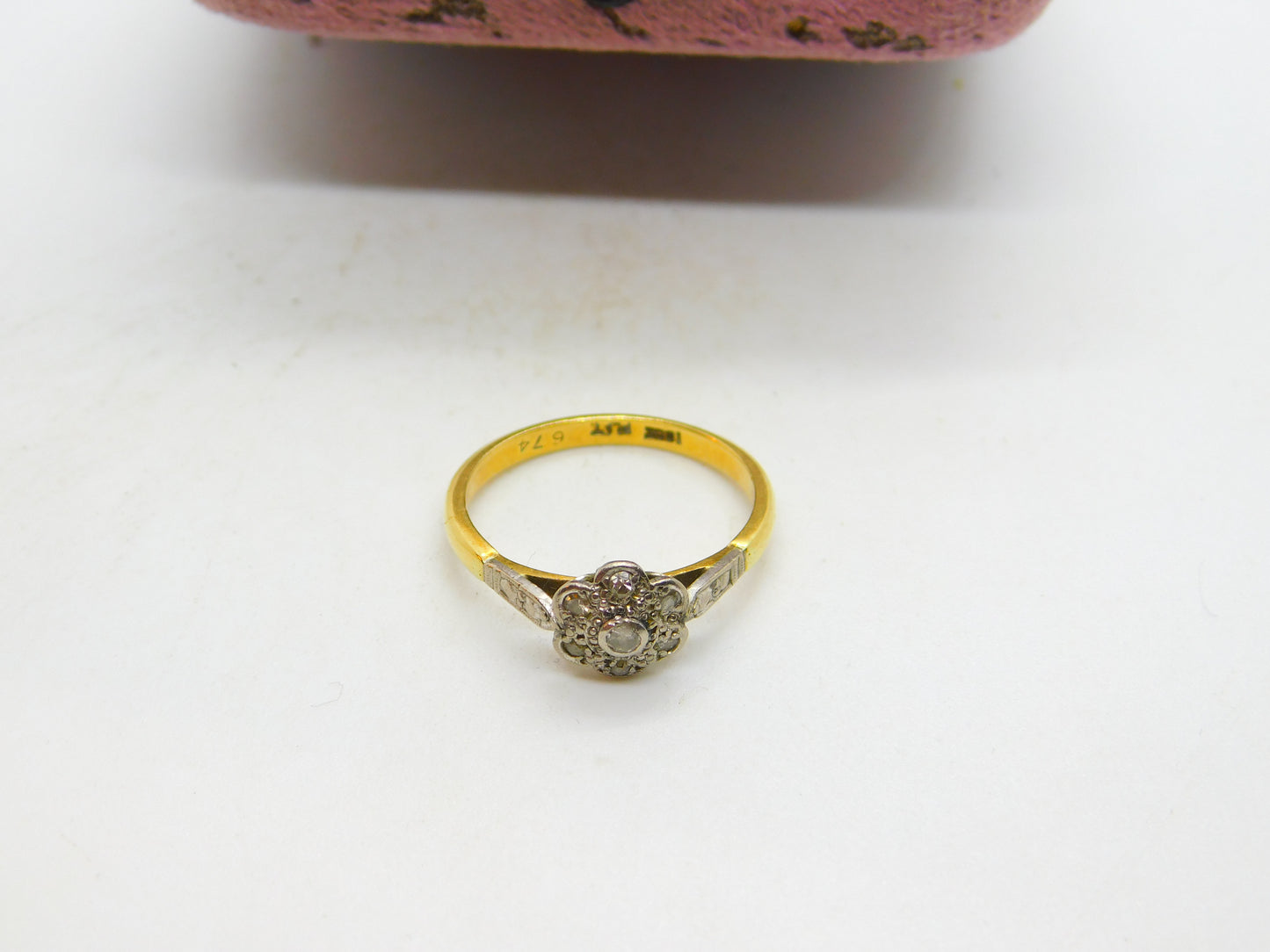 Victorian 18ct Yellow Gold Diamond Set Daisy Floral Cluster Ring c1880 Antique