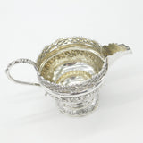 Victorian Sterling Silver Ornate Floral Decorated Cream Jug 1893 London Antique