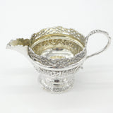 Victorian Sterling Silver Ornate Floral Decorated Cream Jug 1893 London Antique