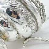 Victorian Sterling Silver Ornate Floral Decorated Cream Jug 1893 London Antique