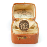 9ct Gold, Blue Enamel Masonic Spinning Secret Symbol Ring 1972 Birmingham