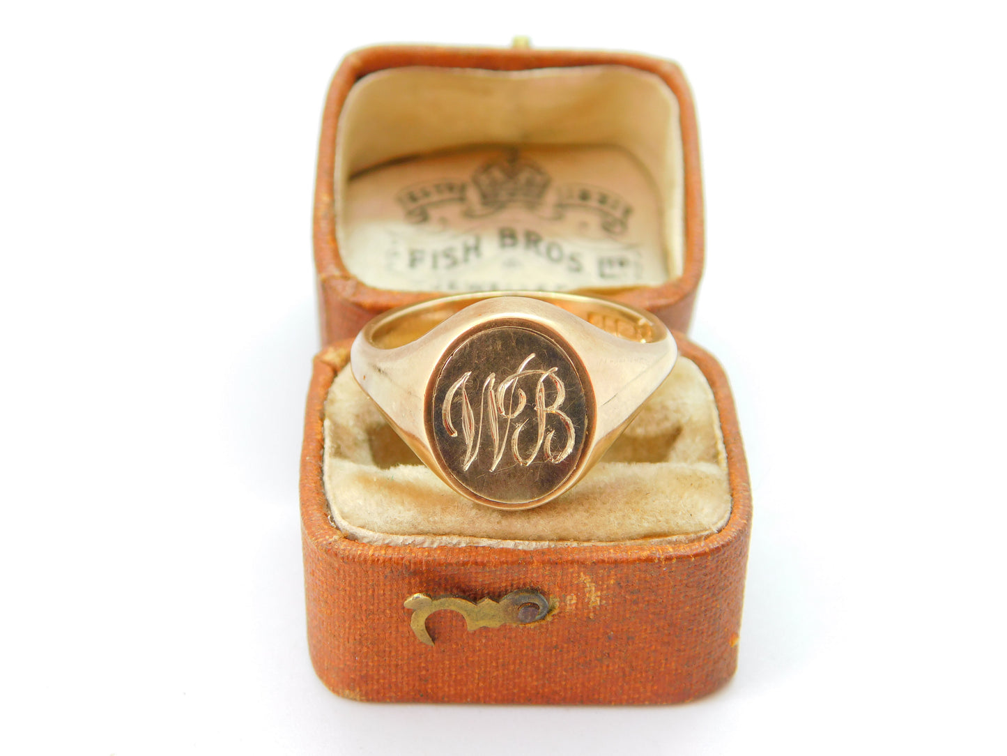 9ct Gold, Blue Enamel Masonic Spinning Secret Symbol Ring 1972 Birmingham