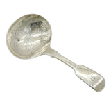 William IV Sterling Silver Floral Bowl Tea Caddy Spoon Antique 1836 London