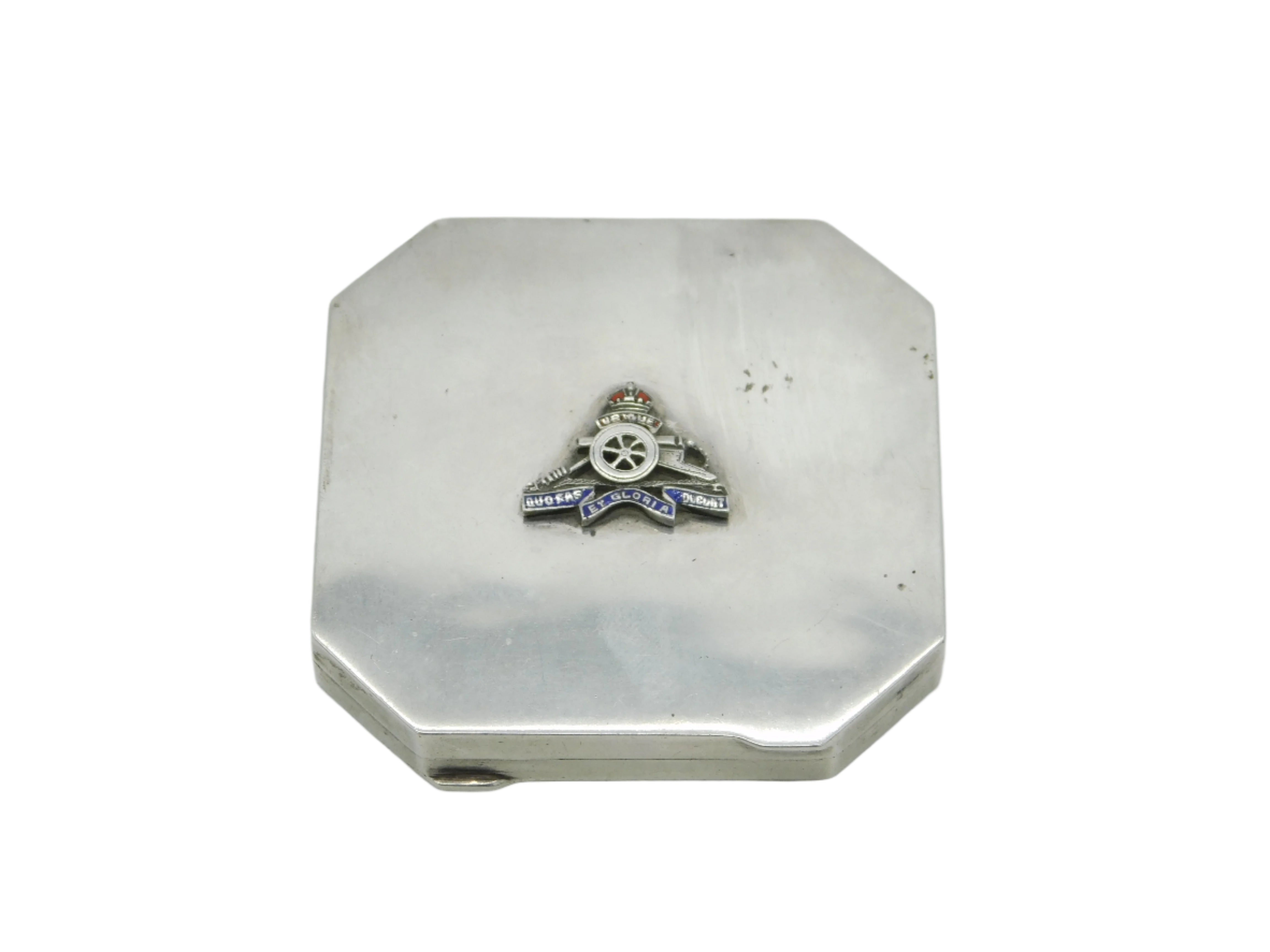 Antique Silver Royal Artillery Compact WWII